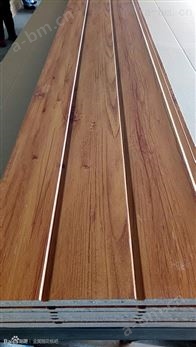 仿木纹 木屋保温装饰板 PU填充金属雕花板